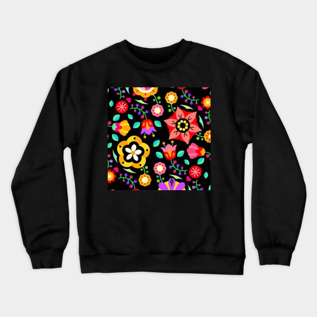 Colourful floral pattern Crewneck Sweatshirt by TheSkullArmy